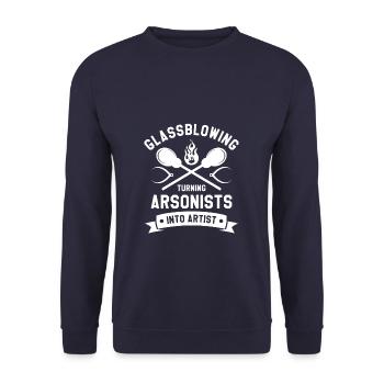 Le soufflage de verre transforme les pyromanes en artistes glassbl - Sweat-shirt Unisexe - marine - Devant - Alina (178cm) & Michal (187cm)