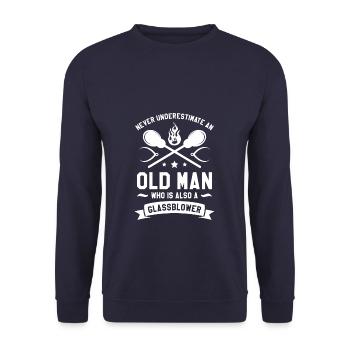 Ne jamais sous-estimer un vieil homme qui est aussi un Glassb - Sweat-shirt Unisexe - marine - Devant - Alina (178cm) & Michal (187cm)