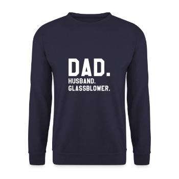 Papa Mari Souffleur de verre Passe-temps Soufflage de verre - Sweat-shirt Unisexe - marine - Devant - Alina (178cm) & Michal (187cm)