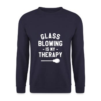 Glass Blowing Is My Therapy Glassblowing Glassblow - Unisex Sweatshirt - navy - Front - Alina (178cm) & Michal (187cm)