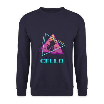 Rétro Vintage Classic Cello Player Instrument - Sweat-shirt Unisexe - marine - Devant - Alina (178cm) & Michal (187cm)