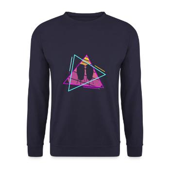 Retro Vintage Classic Congas Player Instrument - Unisex Pullover - Navy - Vorne - Alina (178cm) & Michal (187cm)