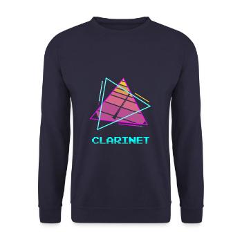 Retro Vintage Classic Clarinet Instrument Guita - Unisex Sweatshirt - navy - Front - Alina (178cm) & Michal (187cm)