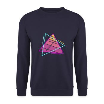 Retro Vintage Classic Didgeridoo Player Instrument - Unisex Sweatshirt - navy - Front - Alina (178cm) & Michal (187cm)