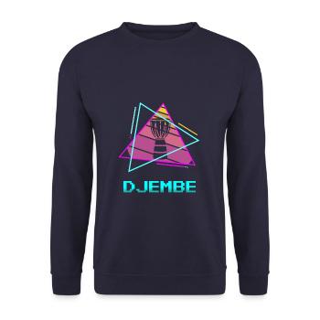 Retro Vintage Classic Djembe Player Instrument - Unisex Sweatshirt - navy - Front - Alina (178cm) & Michal (187cm)