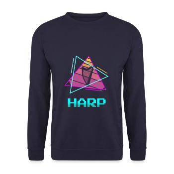 Rétro Vintage Classic Harpe Instrument Guita - Sweat-shirt Unisexe - marine - Devant - Alina (178cm) & Michal (187cm)