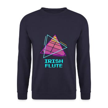 Retro Vintage Classic Irish Flute Player Instruments - Unisex Sweatshirt - navy - Front - Alina (178cm) & Michal (187cm)
