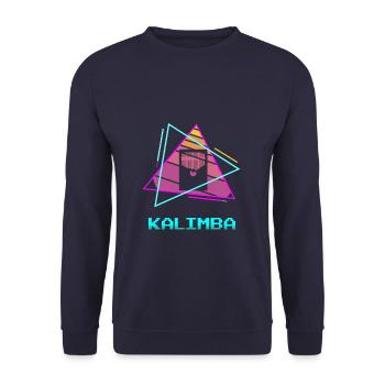 Retro Vintage Classic Kalimba Player Instrument - Unisex Pullover - Navy - Vorne - Alina (178cm) & Michal (187cm)