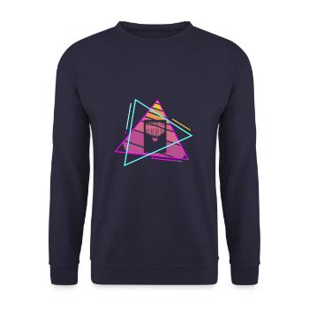 Retro Vintage Classic Kalimba Player Instrument - Unisex Pullover - Navy - Vorne - Alina (178cm) & Michal (187cm)