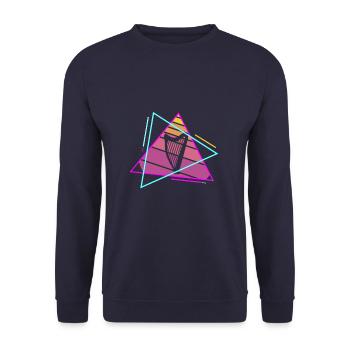 Retro Vintage Classic Harp Instrument Guita - Unisex Pullover - Navy - Vorne - Alina (178cm) & Michal (187cm)
