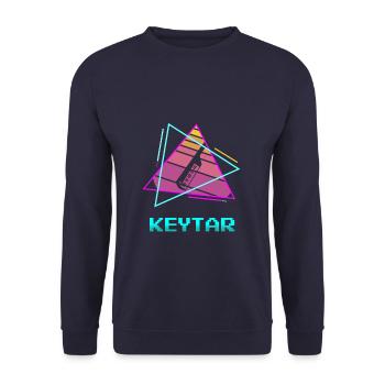 Retro Vintage Classic Keytar Player Instrument - Unisex Sweatshirt - navy - Front - Alina (178cm) & Michal (187cm)