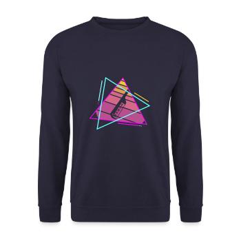 Retro Vintage Classic Keytar Player Instrument - Unisex Sweatshirt - navy - Front - Alina (178cm) & Michal (187cm)