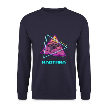 Retro Vintage Classic Marimba Player Instrument - Unisex Pullover - Navy - Vorne - Alina (178cm) & Michal (187cm)