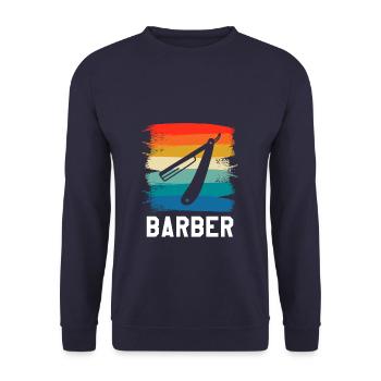 Coiffure Retro Vintage Classic Barber - Sweat-shirt Unisexe - marine - Devant - Alina (178cm) & Michal (187cm)