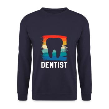 Retro Vintage Classic Dentist Dentistry - Unisex Sweatshirt - navy - Front - Alina (178cm) & Michal (187cm)