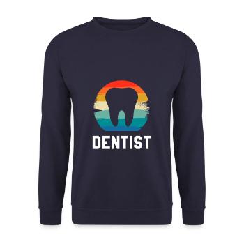 Retro Vintage Classic Dentist Dentistry - Unisex Sweatshirt - navy - Front - Alina (178cm) & Michal (187cm)