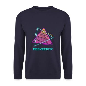 Retro Vintage Classic Beekeeper Beekeeping - Unisex Pullover - Navy - Vorne - Alina (178cm) & Michal (187cm)