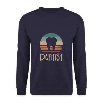 Retro Vintage Classic Dentist Dentistry - Unisex Sweatshirt - navy - Front - Alina (178cm) & Michal (187cm)