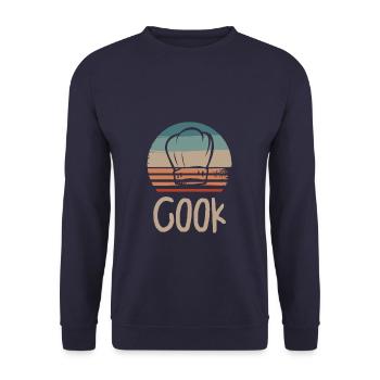Retro Vintage Classic Chef Cook Cooking - Unisex Pullover - Navy - Vorne - Alina (178cm) & Michal (187cm)