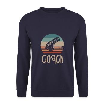 Rétro Vintage Classic Coach Coaching - Sweat-shirt Unisexe - marine - Devant - Alina (178cm) & Michal (187cm)