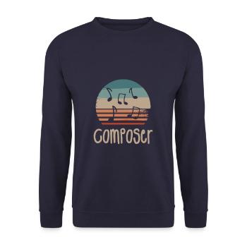 Retro Vintage Classic Composer Music Composing - Unisex Sweatshirt - navy - Front - Alina (178cm) & Michal (187cm)