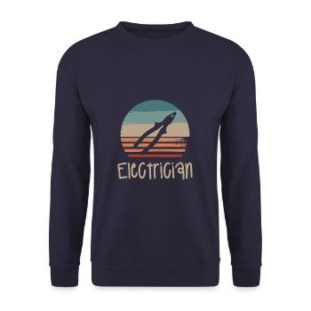 Rétro Vintage Classic Electrician Electrical - Sweat-shirt Unisexe - marine - Devant - Alina (178cm) & Michal (187cm)