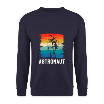Rétro Vintage Classic Astronaut Aeronautic - Sweat-shirt Unisexe - marine - Devant - Alina (178cm) & Michal (187cm)