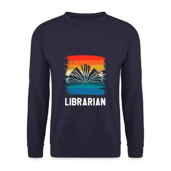 Bibliothèque de livres Retro Vintage Classic Librarian - Sweat-shirt Unisexe - marine - Devant - Alina (178cm) & Michal (187cm)