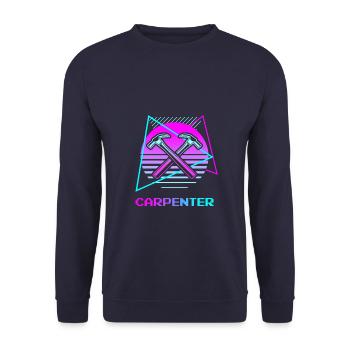 Retro Vintage Classic Carpenter Carpentry - Unisex Pullover - Navy - Vorne - Alina (178cm) & Michal (187cm)