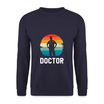 Retro Vintage Classic Doctor Medical - Unisex Sweatshirt - navy - Front - Alina (178cm) & Michal (187cm)