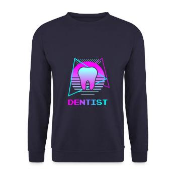 Retro Vintage Classic Dentist Dentistry - Unisex Sweatshirt - navy - Front - Alina (178cm) & Michal (187cm)
