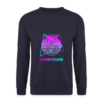 Retro Vintage Classic Composer Music Composing - Unisex Sweatshirt - navy - Front - Alina (178cm) & Michal (187cm)