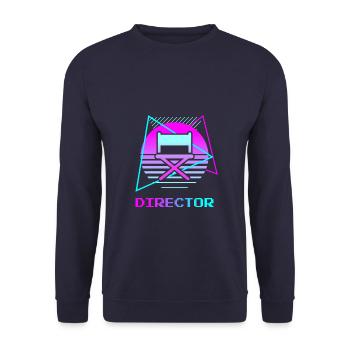 Retro Vintage Classic Director Filmmaking - Unisex Pullover - Navy - Vorne - Alina (178cm) & Michal (187cm)