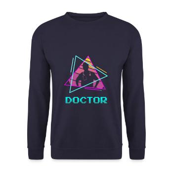 Retro Vintage Classic Doctor Medical - Unisex Sweatshirt - navy - Front - Alina (178cm) & Michal (187cm)