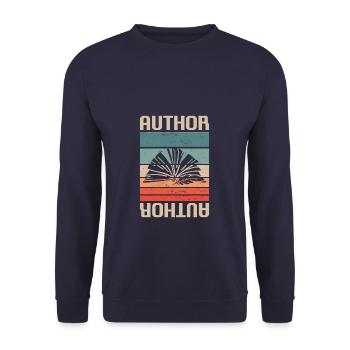 Retro Vintage Classic Author Book Writing - Unisex Pullover - Navy - Vorne - Alina (178cm) & Michal (187cm)