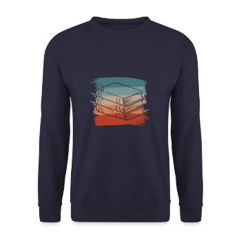 Retro Vintage Classic Author Book Writing - Unisex Pullover - Navy - Vorne - Alina (178cm) & Michal (187cm)