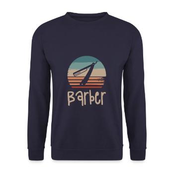 Coiffure Retro Vintage Classic Barber - Sweat-shirt Unisexe - marine - Devant - Alina (178cm) & Michal (187cm)