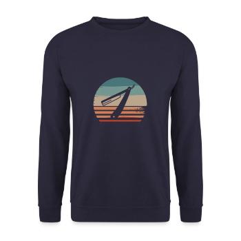 Coiffure Retro Vintage Classic Barber - Sweat-shirt Unisexe - marine - Devant - Alina (178cm) & Michal (187cm)