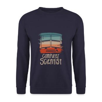 Retro Vintage Computer Scientist Information - Unisex Pullover - Navy - Vorne - Alina (178cm) & Michal (187cm)