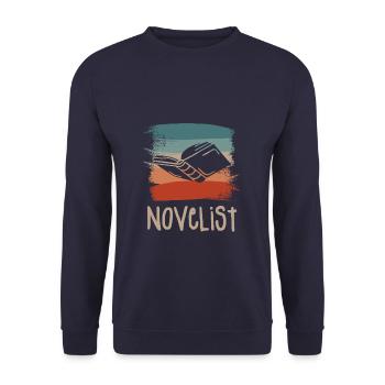 Romancier rétro vintage Auteur de roman - Sweat-shirt Unisexe - marine - Devant - Alina (178cm) & Michal (187cm)