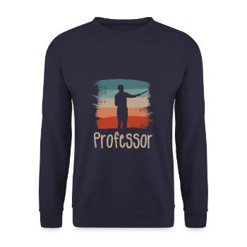 Retro Vintage Professor University Teaching - Unisex Pullover - Navy - Vorne - Alina (178cm) & Michal (187cm)
