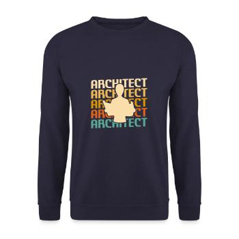Retro Vintage Classic Architect Architecture - Unisex Pullover - Navy - Vorne - Alina (178cm) & Michal (187cm)