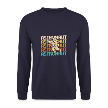Rétro Vintage Classic Astronaut Aeronautic - Sweat-shirt Unisexe - marine - Devant - Alina (178cm) & Michal (187cm)