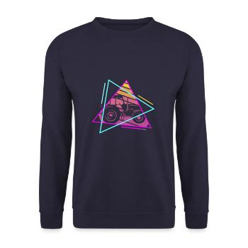 Retro Vintage Classic Farmer Farming - Unisex Pullover - Navy - Vorne - Alina (178cm) & Michal (187cm)