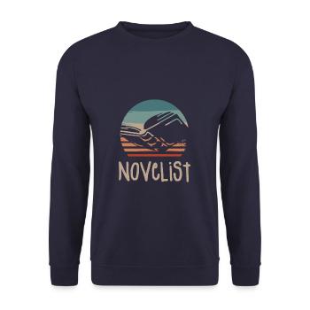 Romancier rétro vintage Auteur de roman - Sweat-shirt Unisexe - marine - Devant - Alina (178cm) & Michal (187cm)