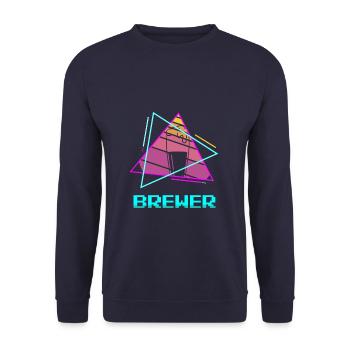 Retro Brewer Beer Brewing - Unisex Pullover - Navy - Vorne - Alina (178cm) & Michal (187cm)