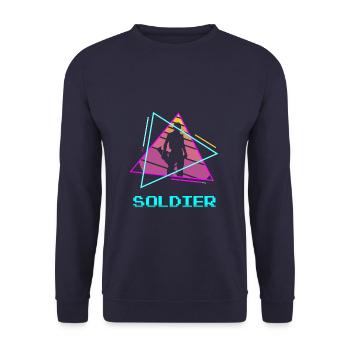 Rétro Soldat Armée Militaire - Sweat-shirt Unisexe - marine - Devant - Alina (178cm) & Michal (187cm)