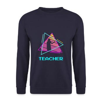 Retro Teacher Professor Teaching - Unisex Pullover - Navy - Vorne - Alina (178cm) & Michal (187cm)