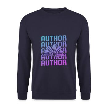 Retro Vintage Classic Author Book Writing - Unisex Pullover - Navy - Vorne - Alina (178cm) & Michal (187cm)