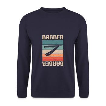 Coiffure Retro Vintage Classic Barber - Sweat-shirt Unisexe - marine - Devant - Alina (178cm) & Michal (187cm)